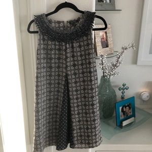 Beaded gray and tan dress